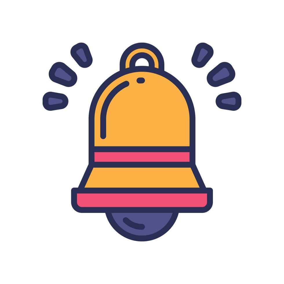 bell filled color icon vector