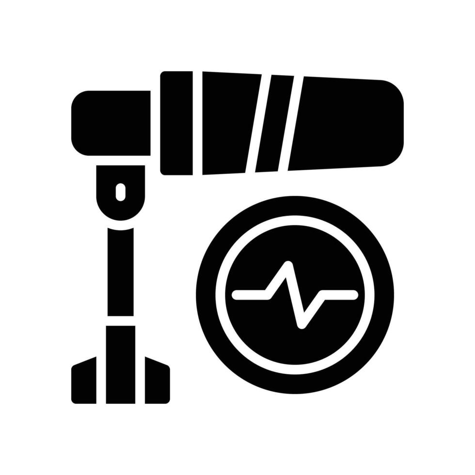 boom microphone solid icon vector