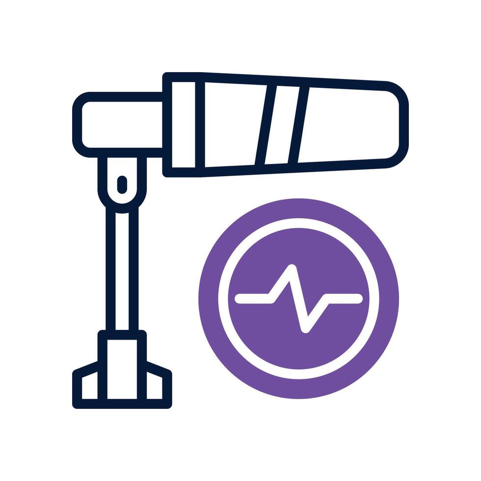 boom microphone dual tone icon vector