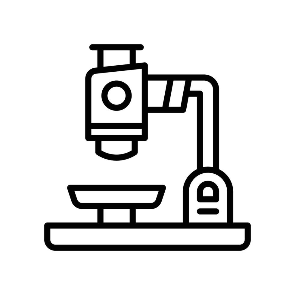 microscope line icon vector