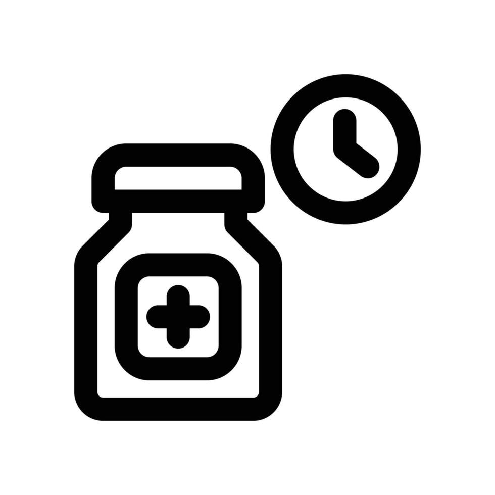 time medicine line icon. vector