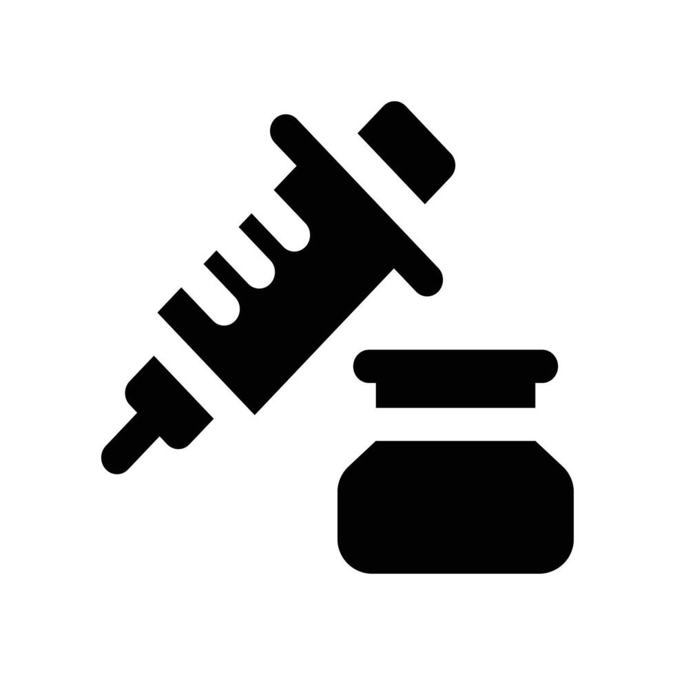 injecting glyph icon. vector