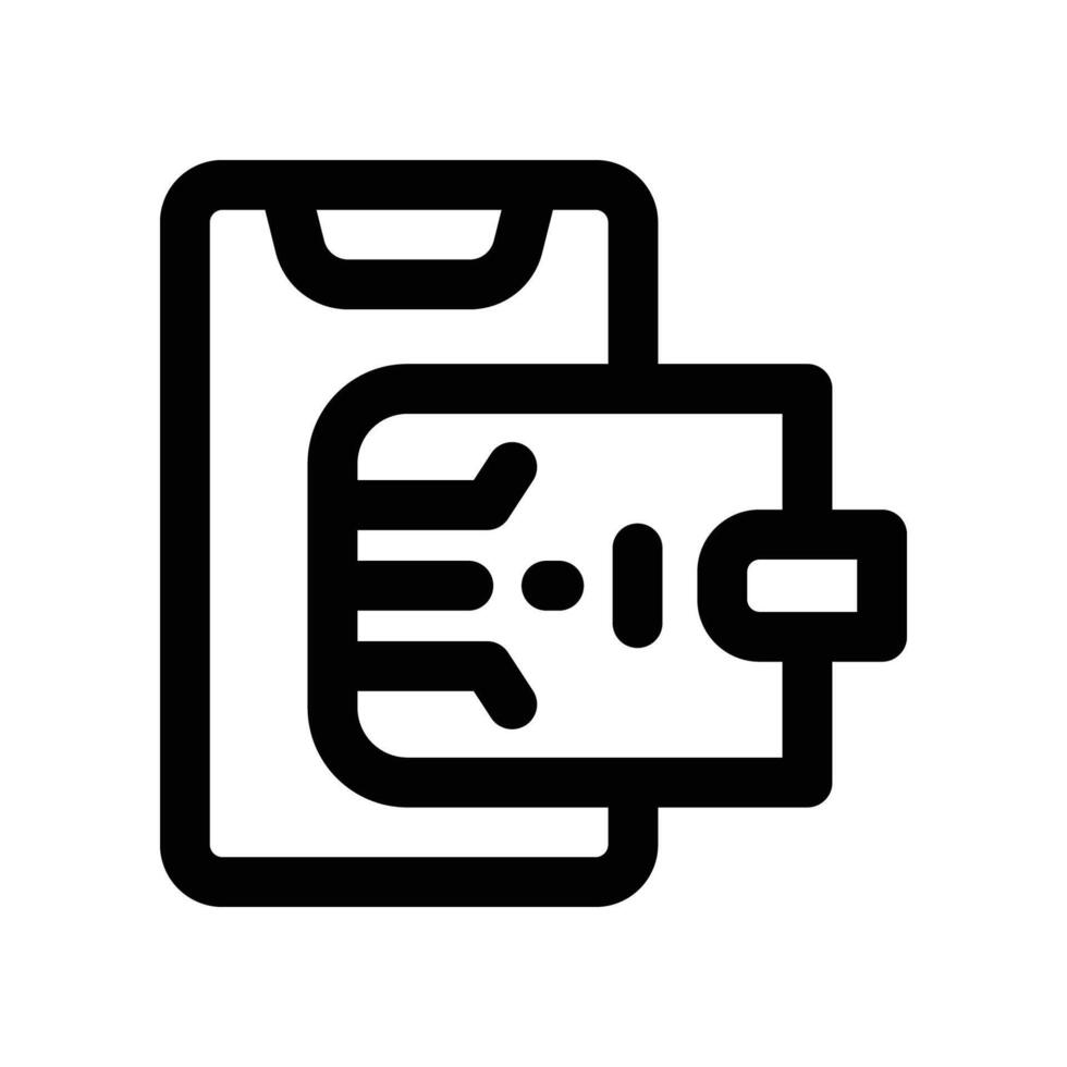 digital wallet line icon. vector