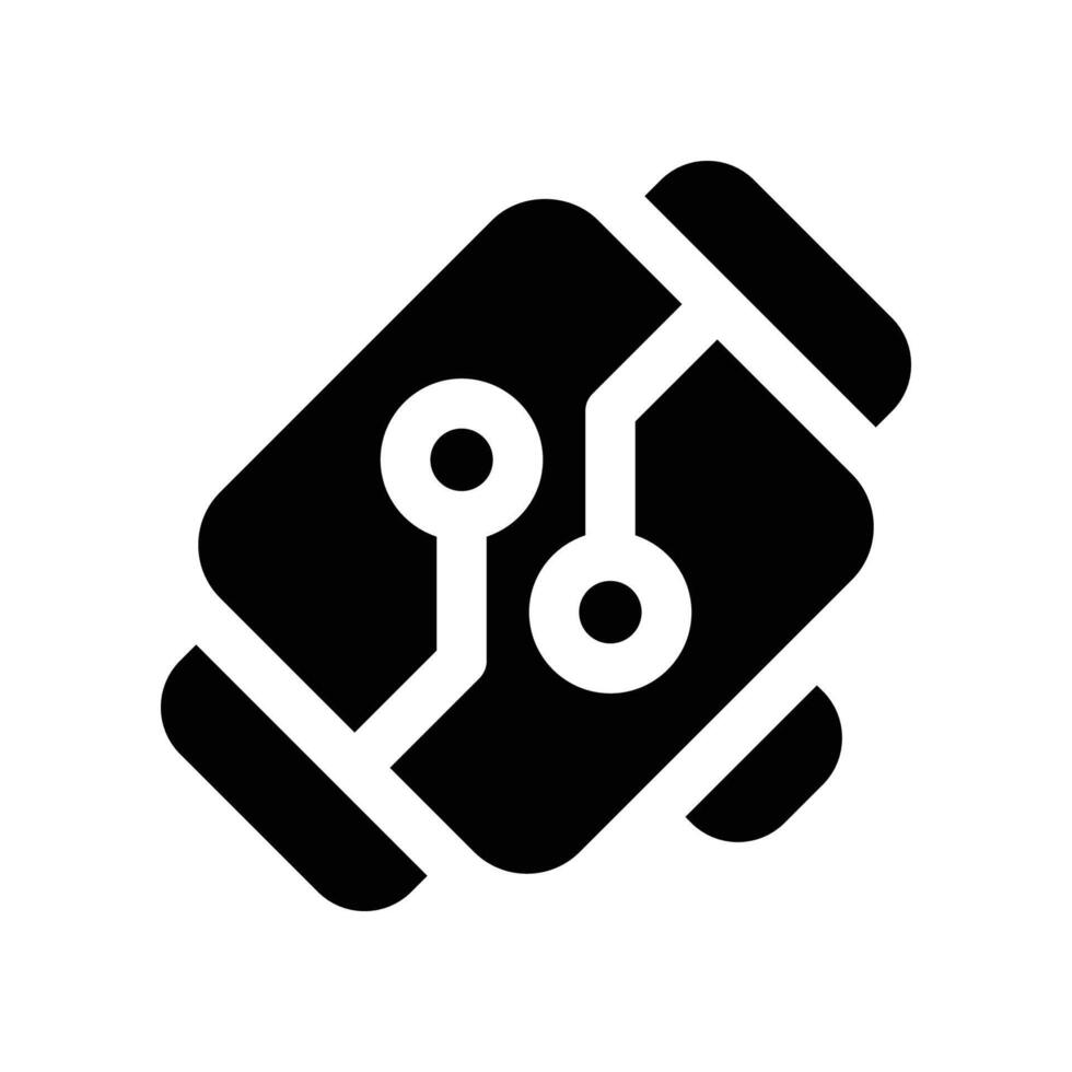 smartwatch glyph icon. vector