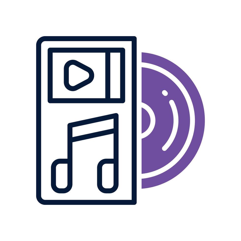 music album dual tone icon vector