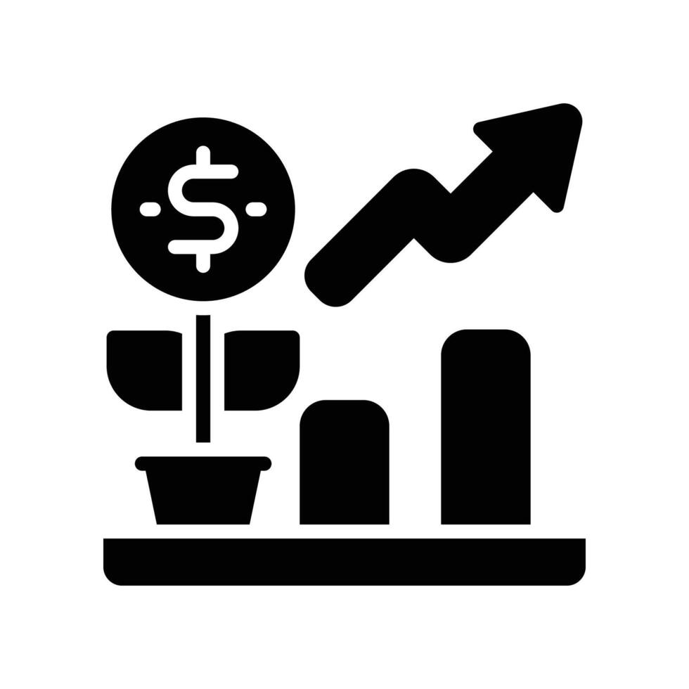 growth solid icon vector
