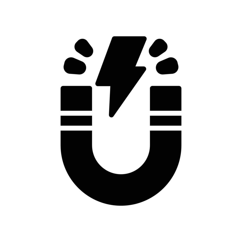 magnet solid icon vector
