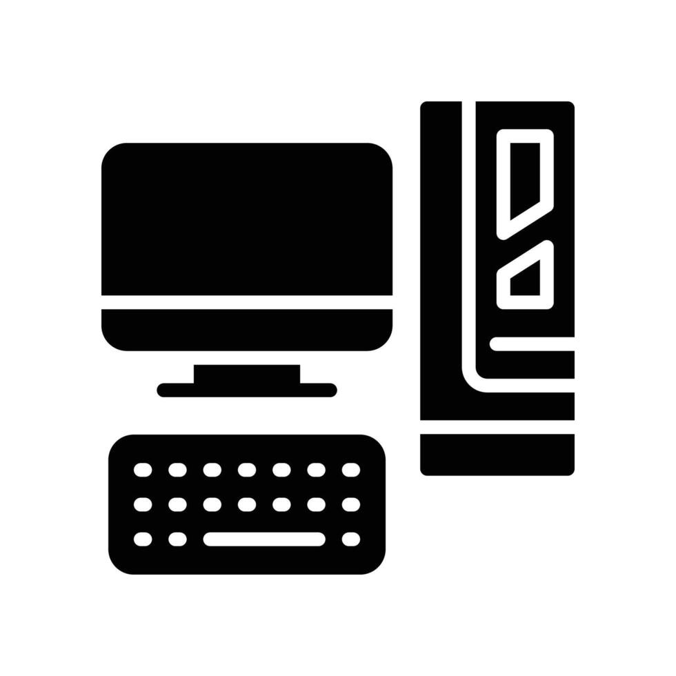 gaming pc solid icon vector