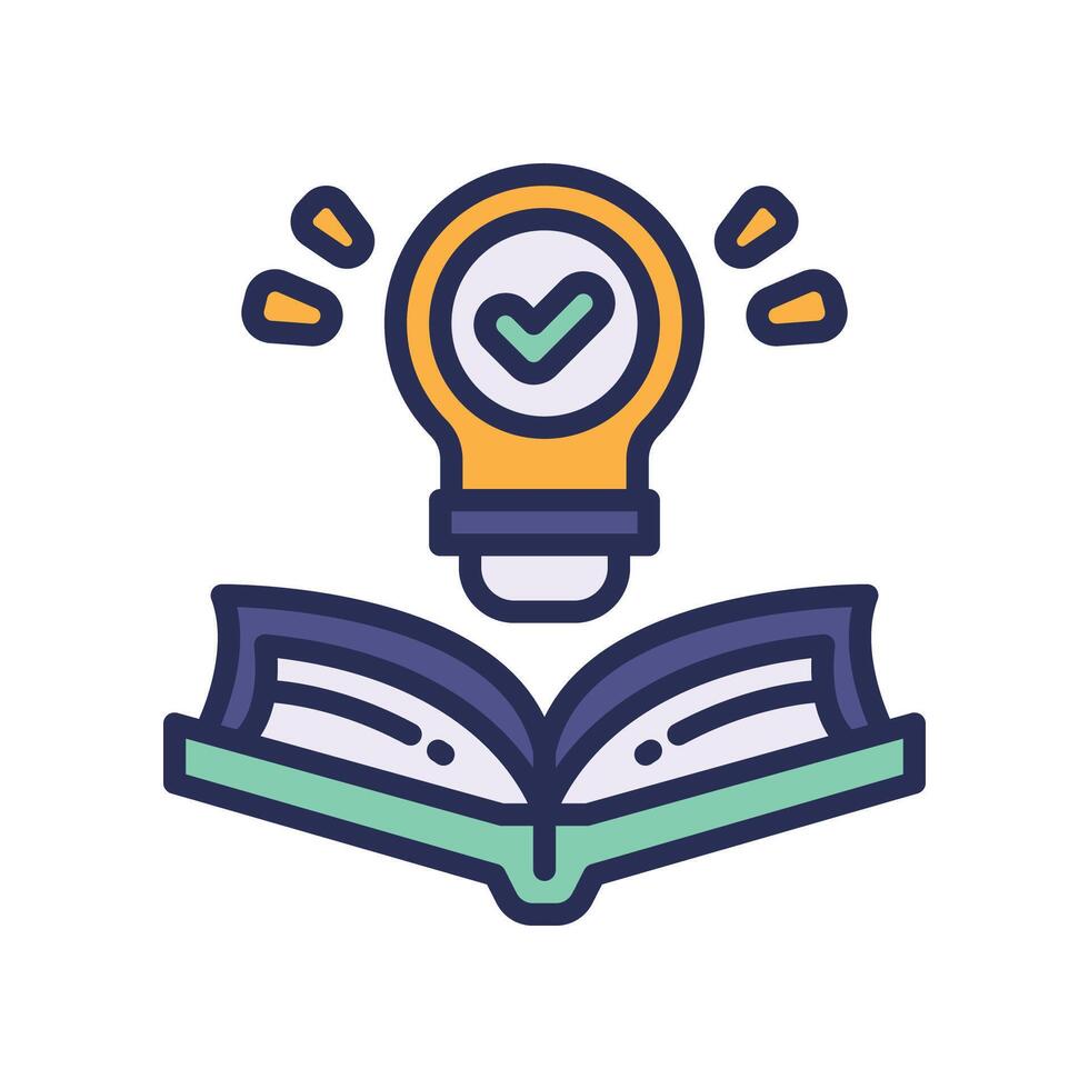 learning filled color icon vector