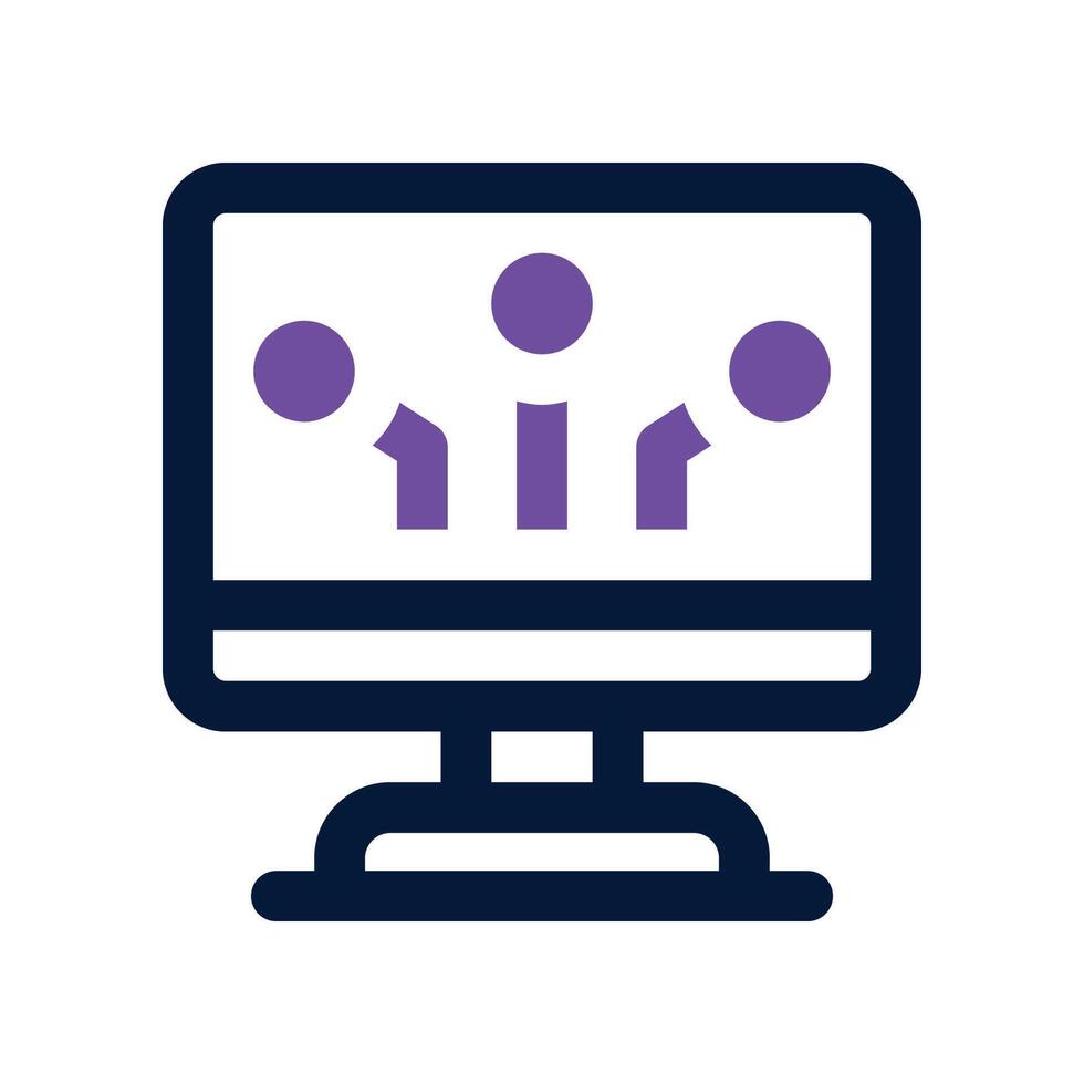computer dual tone icon. vector