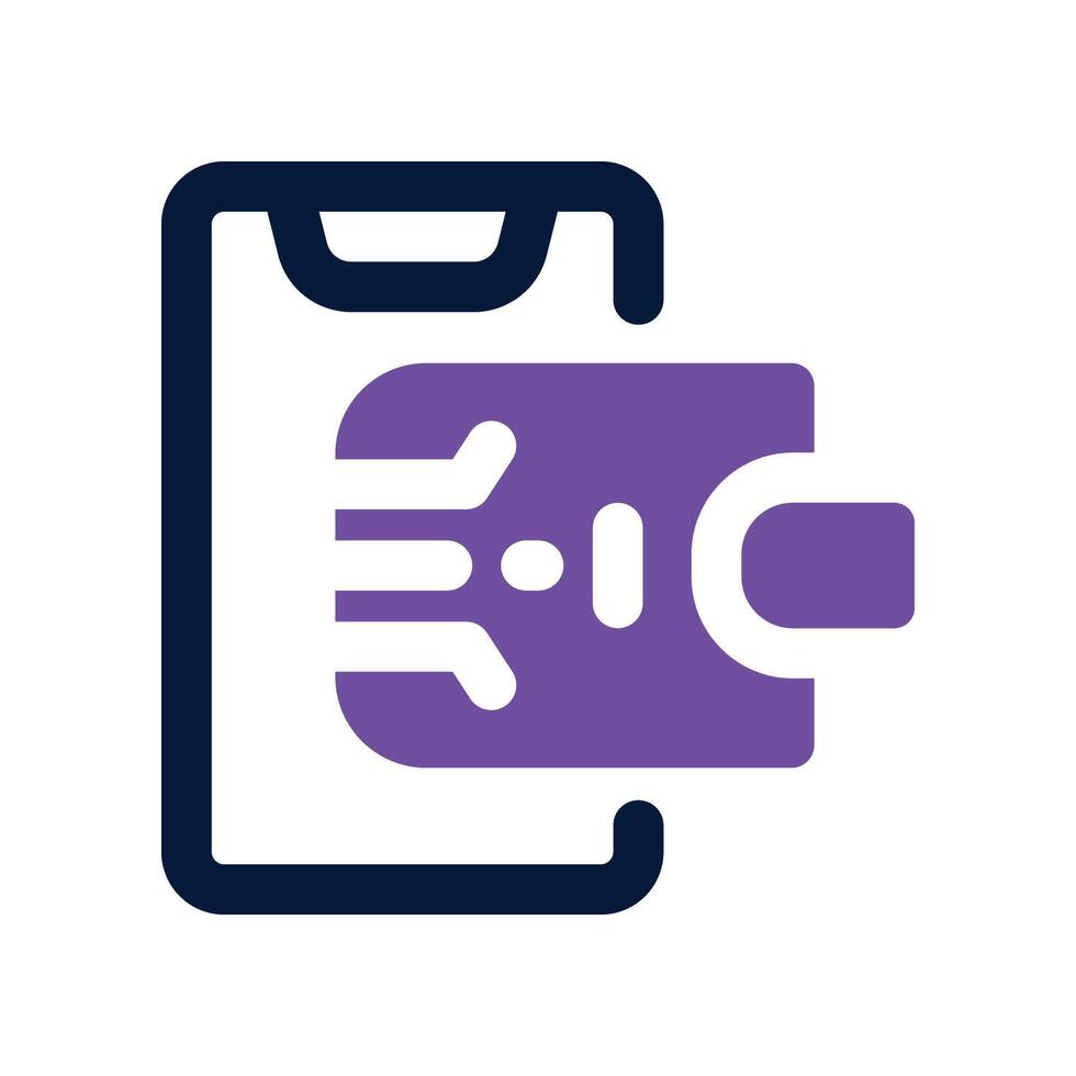 digital wallet dual tone icon. vector