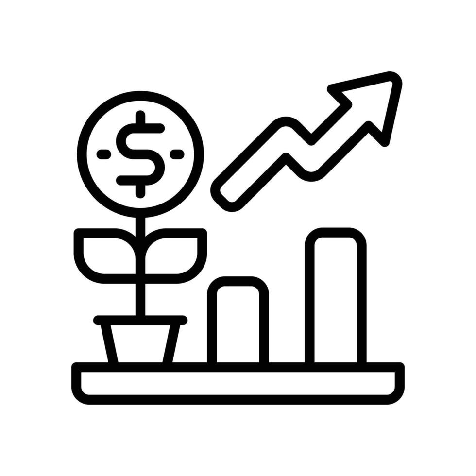 growth line icon vector