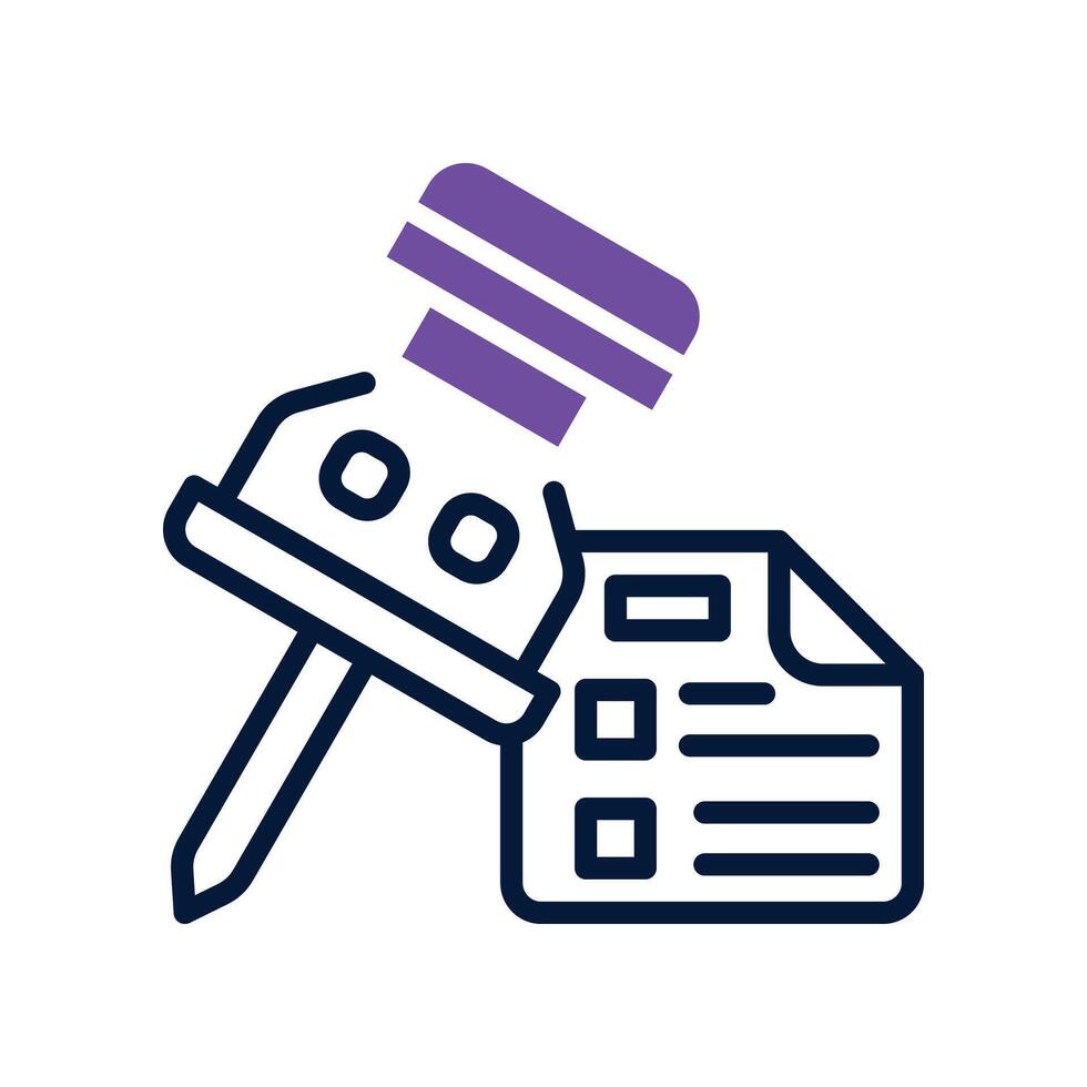 push pin dual tone icon vector