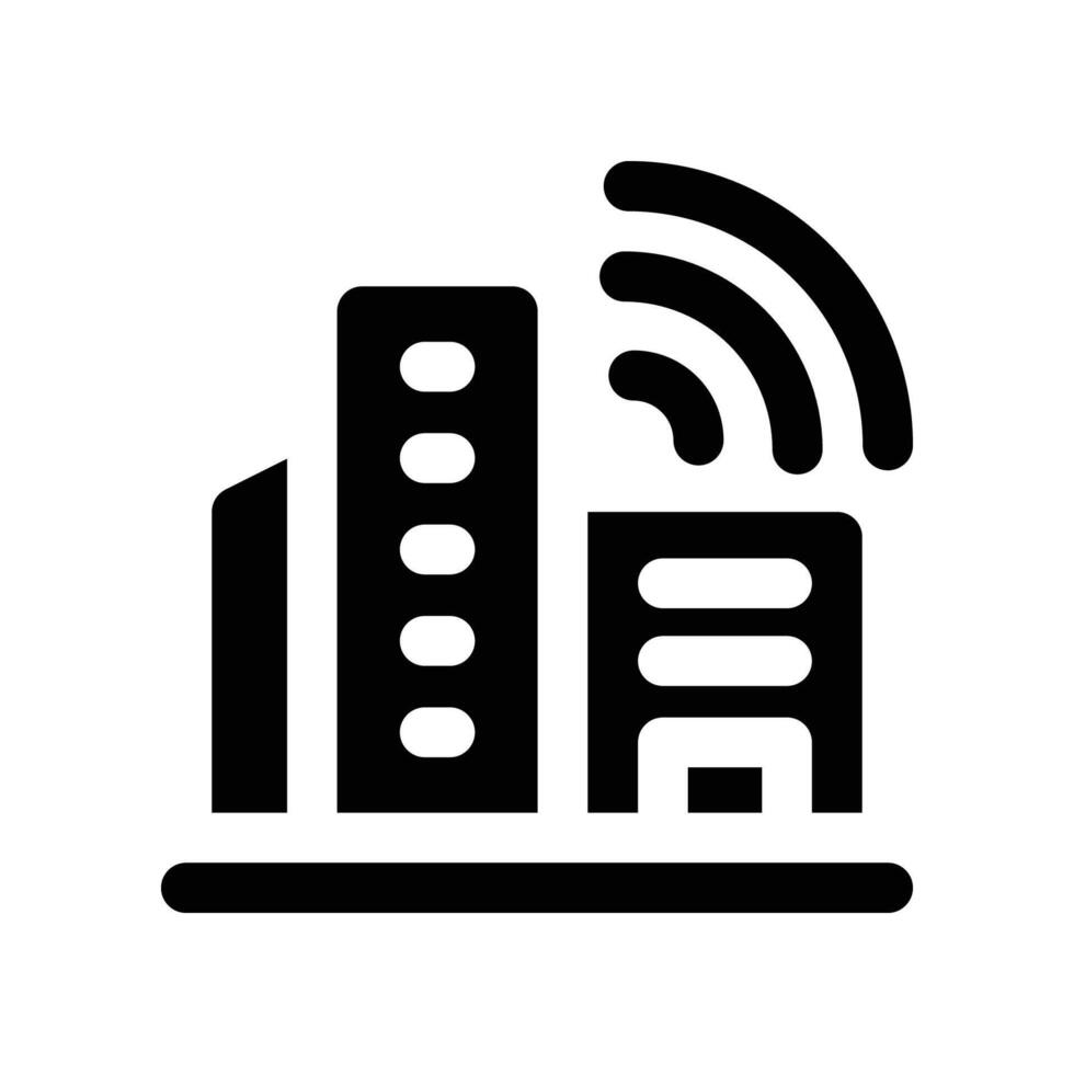 smart city glyph icon. vector