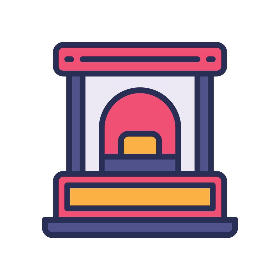ticket booth filled color icon vector