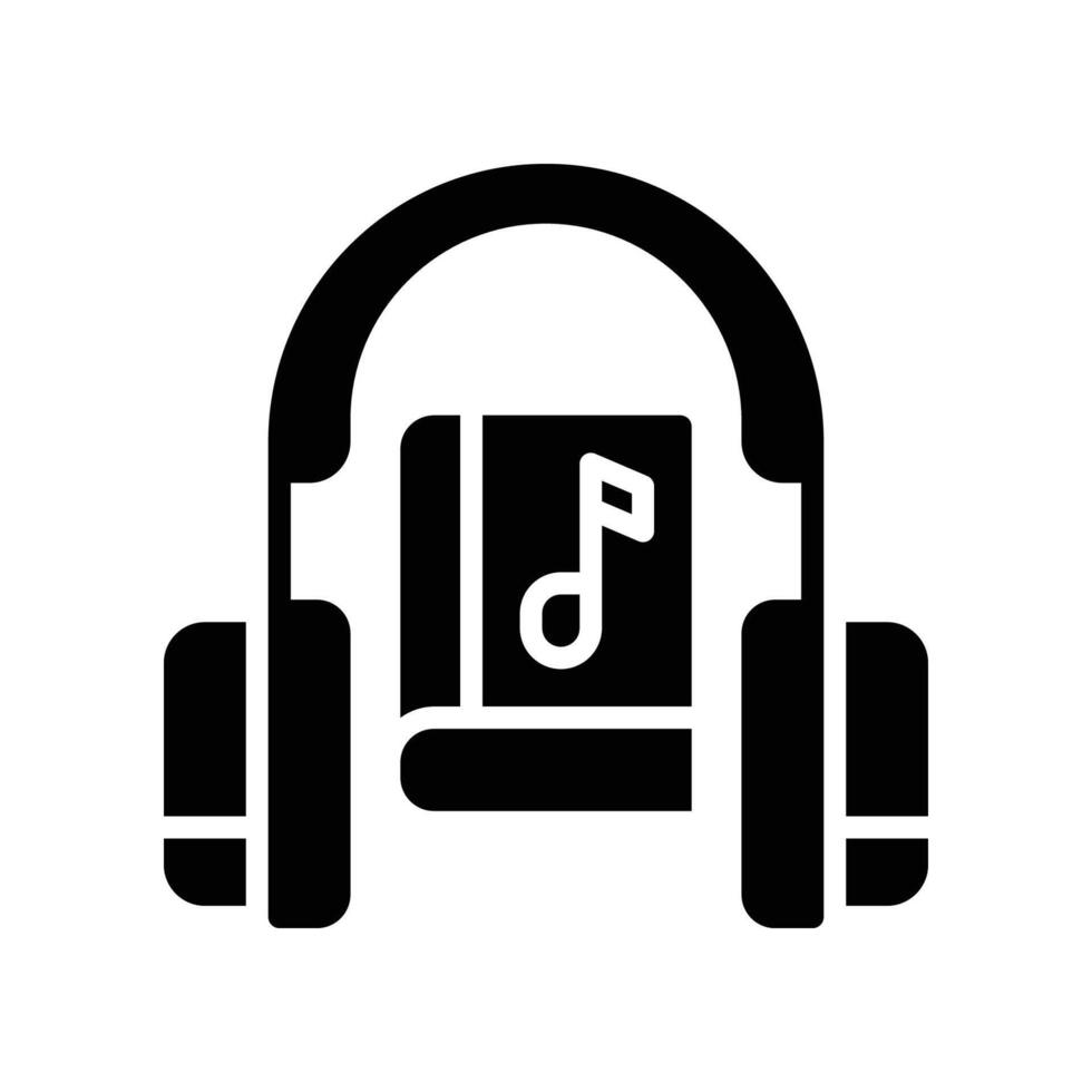 audiobook solid icon vector