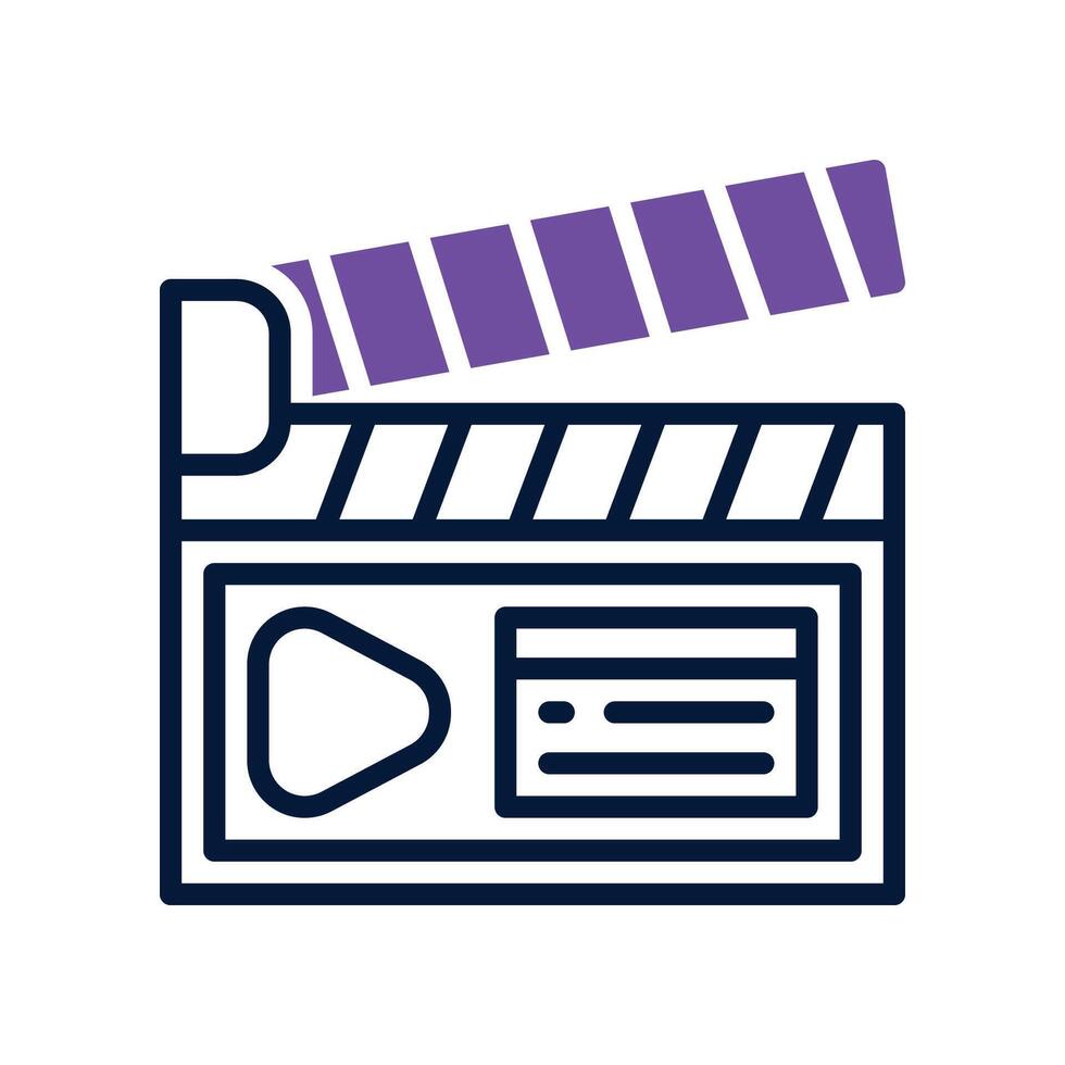 clapperboard dual tone icon vector
