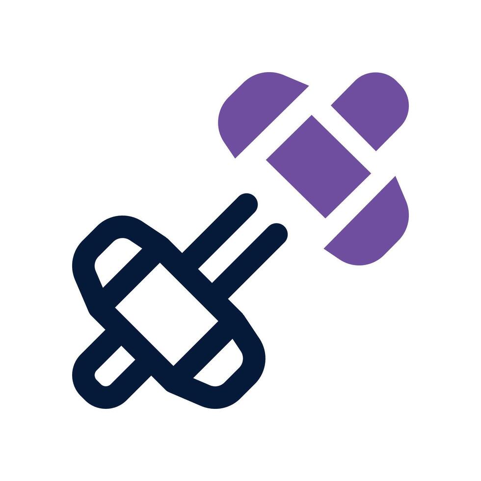 dumbbell dual tone icon. vector