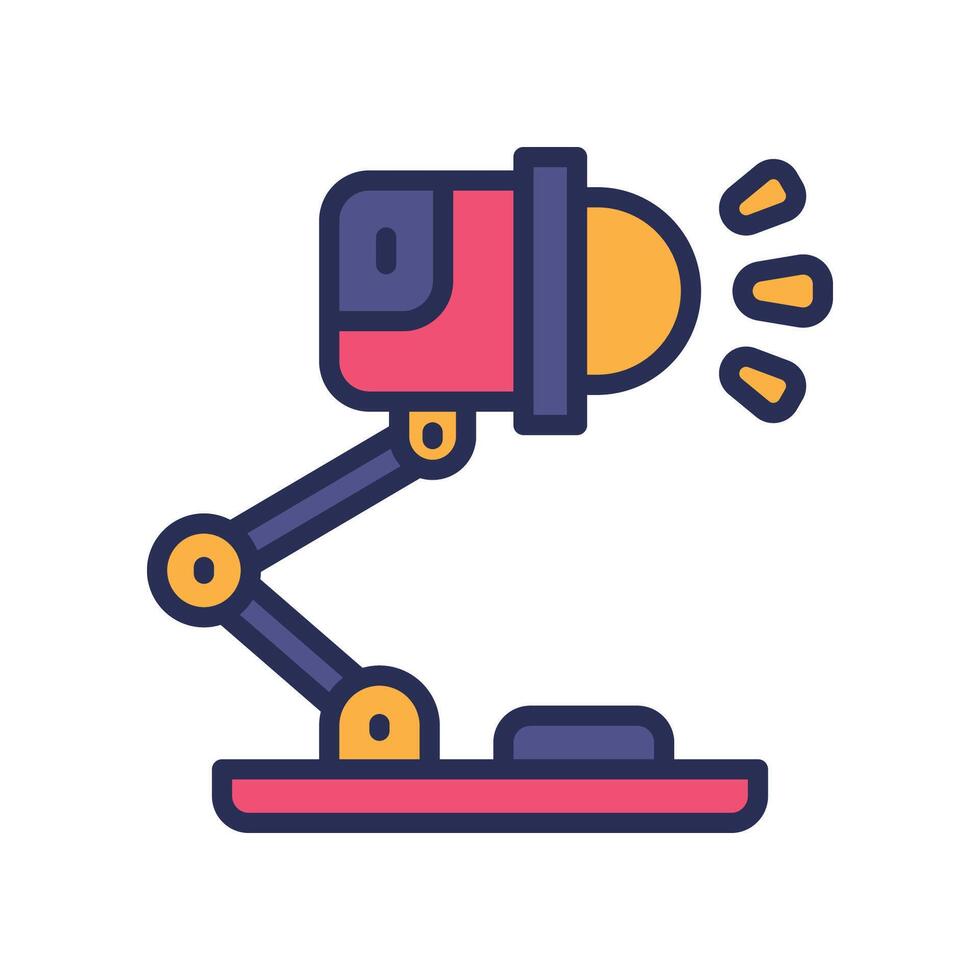 desk lamp filled color icon vector