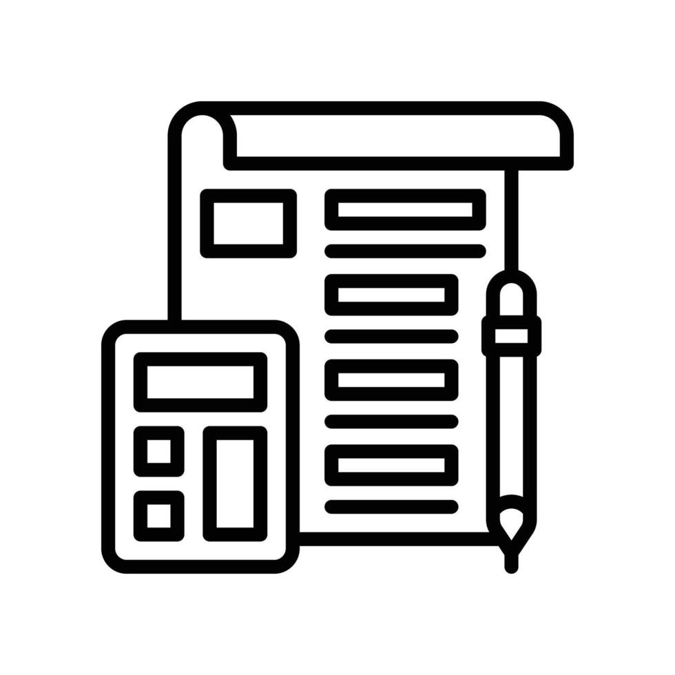 accounting line icon vector