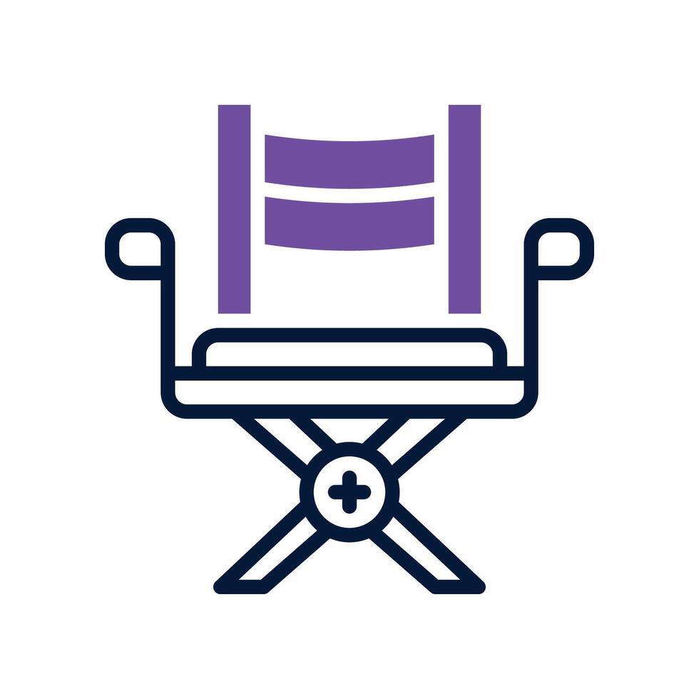 director chair dual tone icon vector