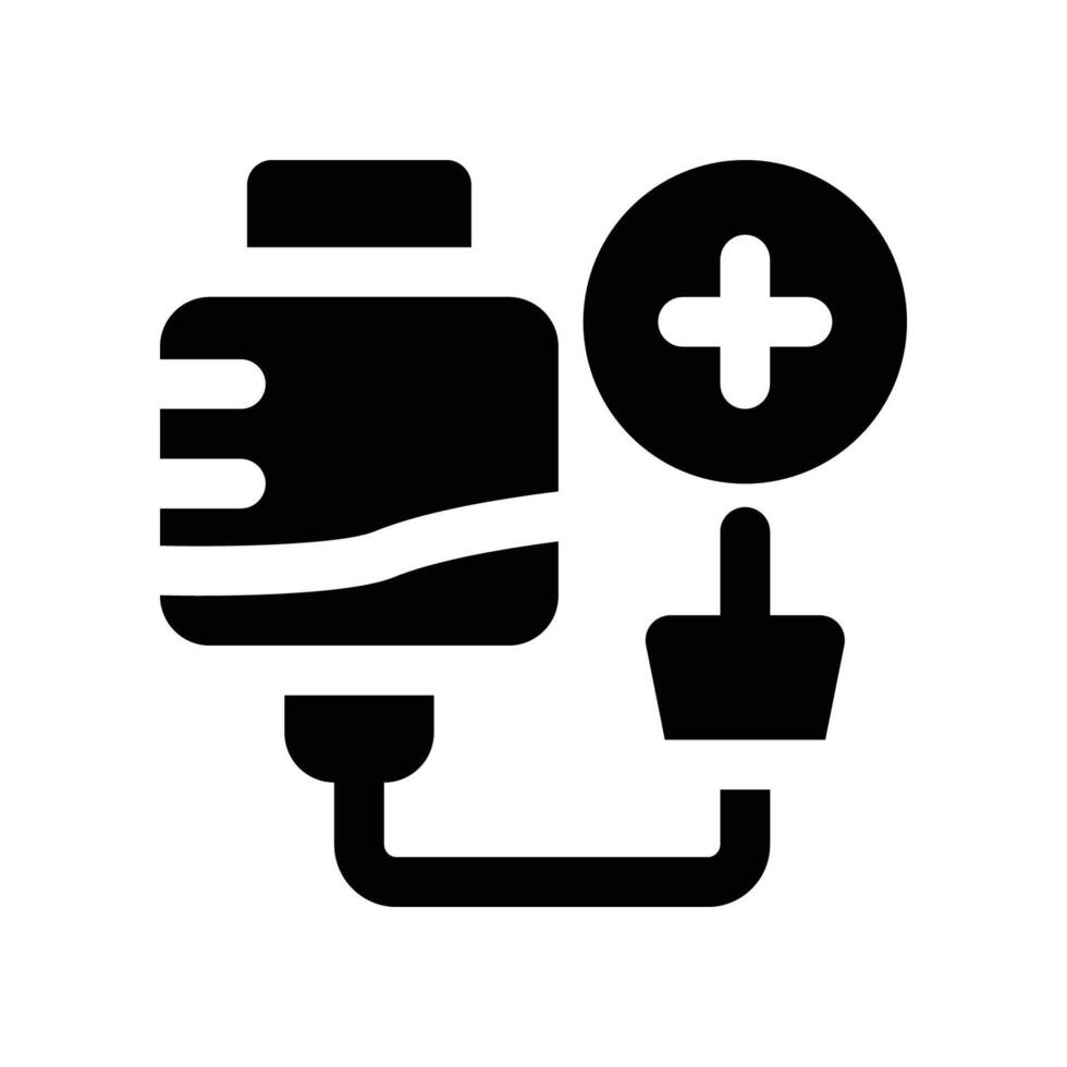 blood transfusion glyph icon. vector