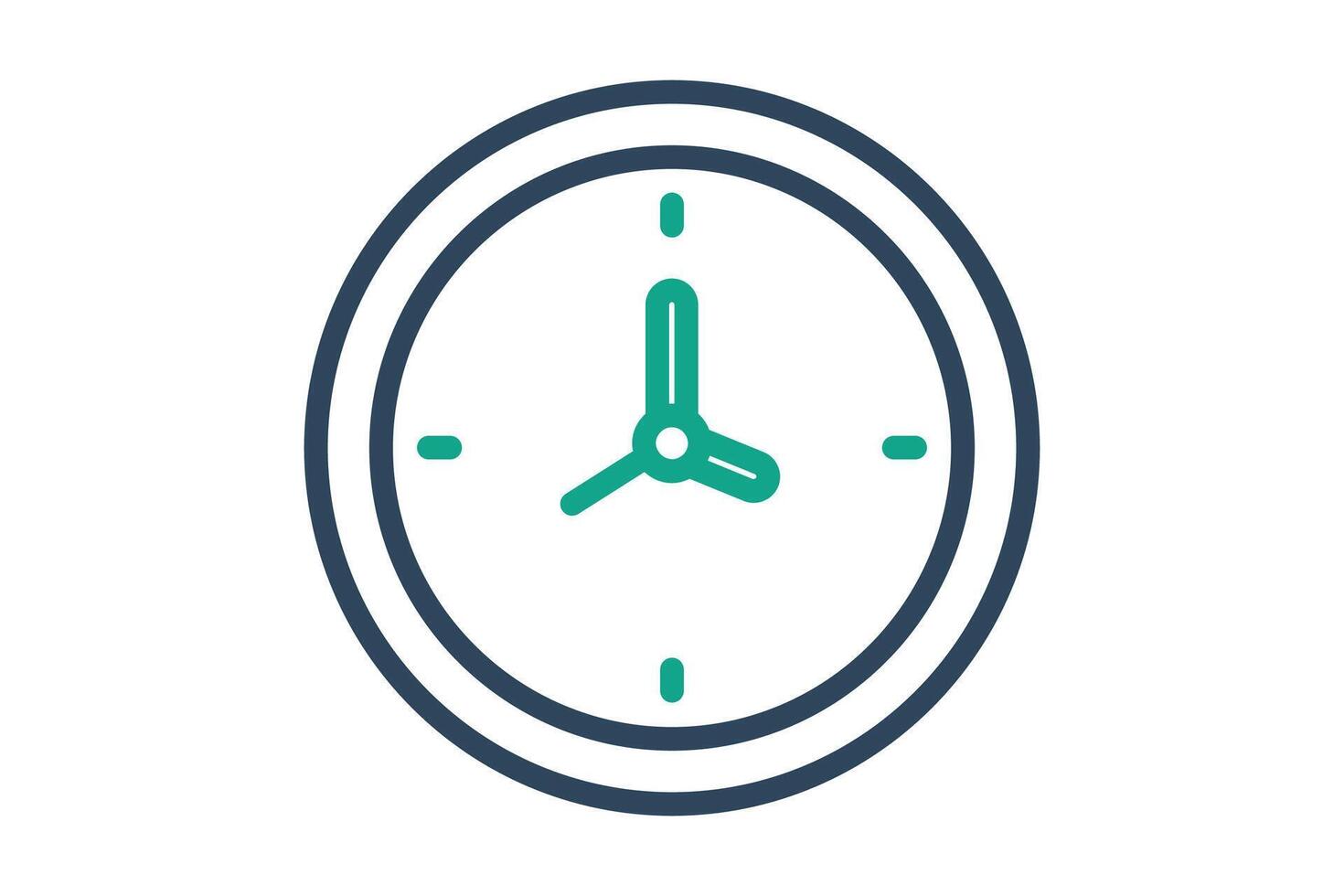 Clock icon. line icon style. icon related to time and date. time elements illustration vector