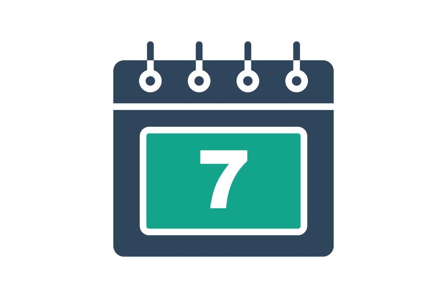 Week icon. solid icon style. calendar with 7 day. icon related to time and date. time elements illustration vector