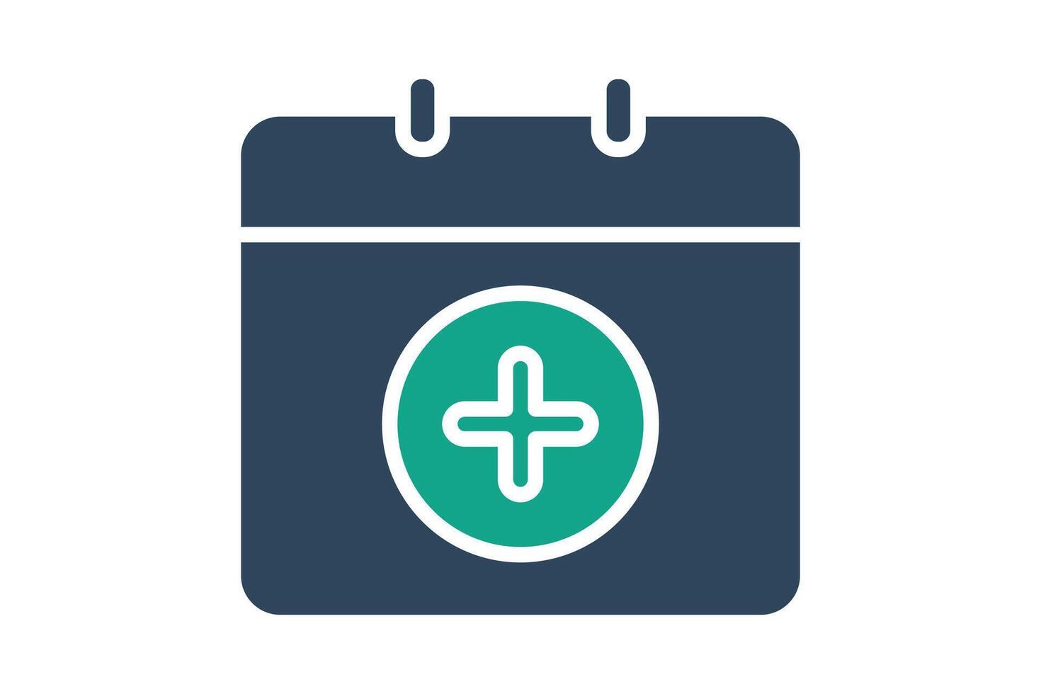 Add calendar icon. solid icon style. icon related to time and date. time elements illustration vector