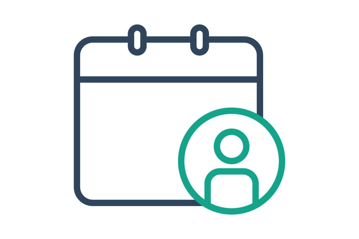 Appointment icon. line icon style. calendar with people. icon related to time and date. time elements illustration vector