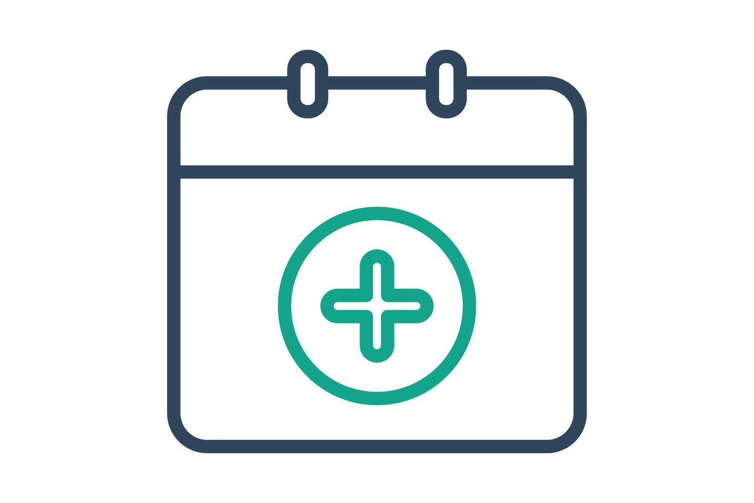 Add calendar icon. line icon style. icon related to time and date. time elements illustration vector