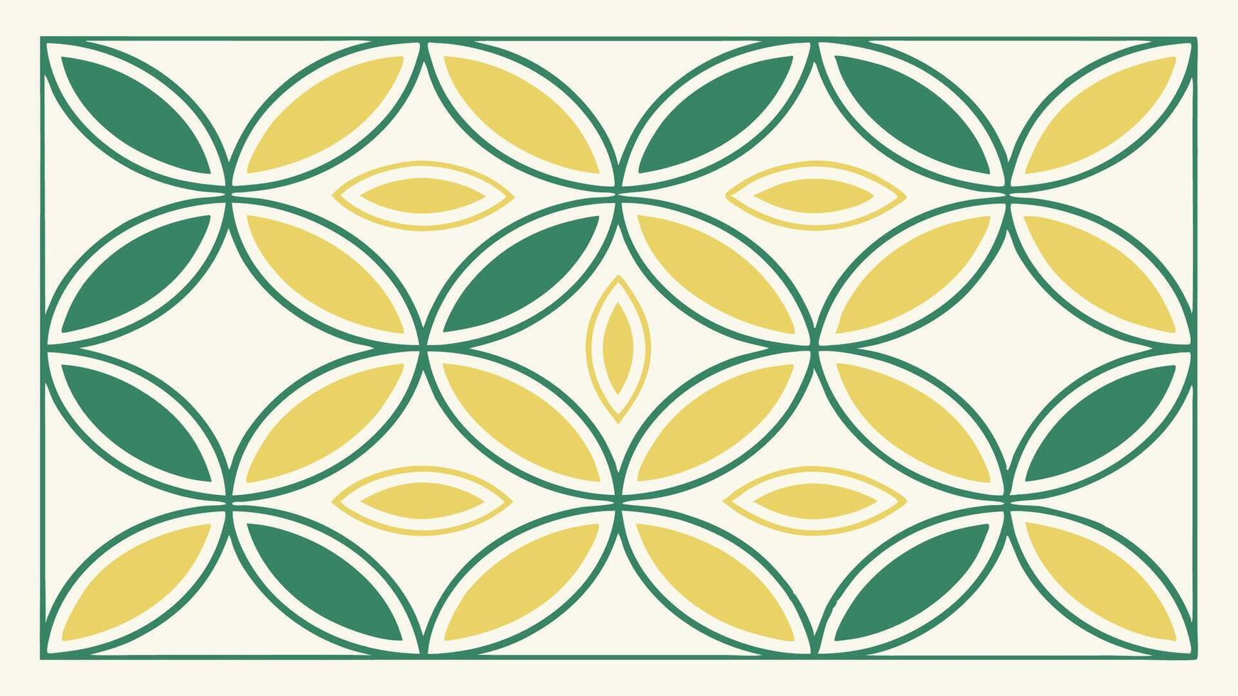 Green and Yellow Floral Pattern vector