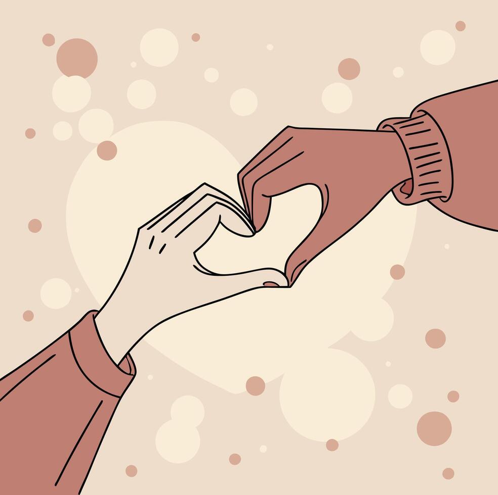 Valentine Heart Hand Symbol vector