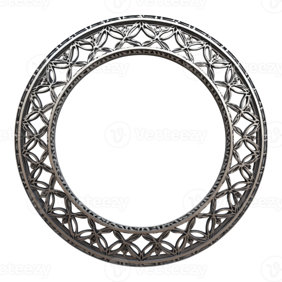 3D Rendering of a Circular Metal Frame for Interior Design Use on Transparent Background png