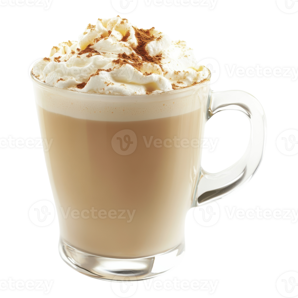 Latte Coffee in Cup on transparent background. png