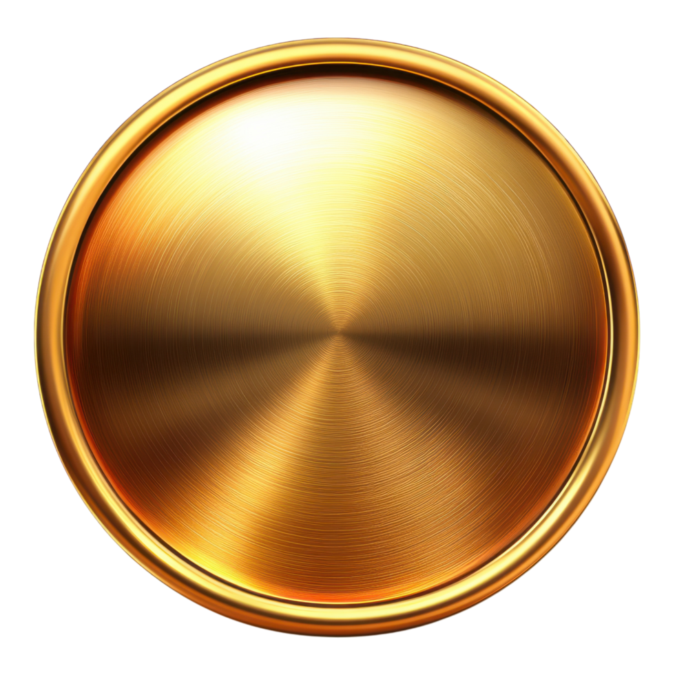 Gold Circular Button Premium Website Design Element on transparent background. png