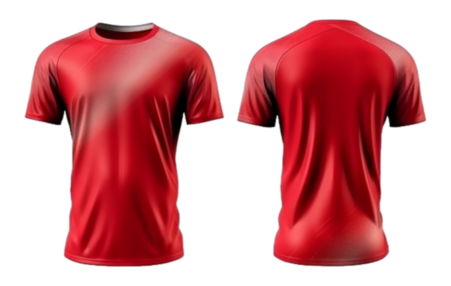 Plain red jersey with front and back view png