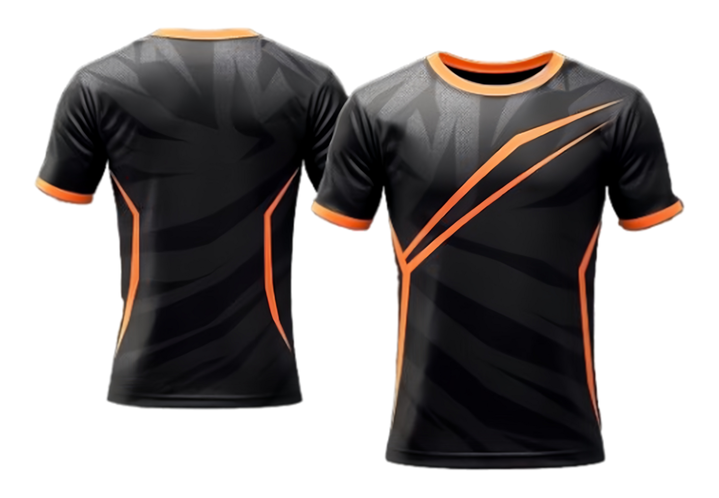 Black Jersey With plain orange abstract with front and back view png