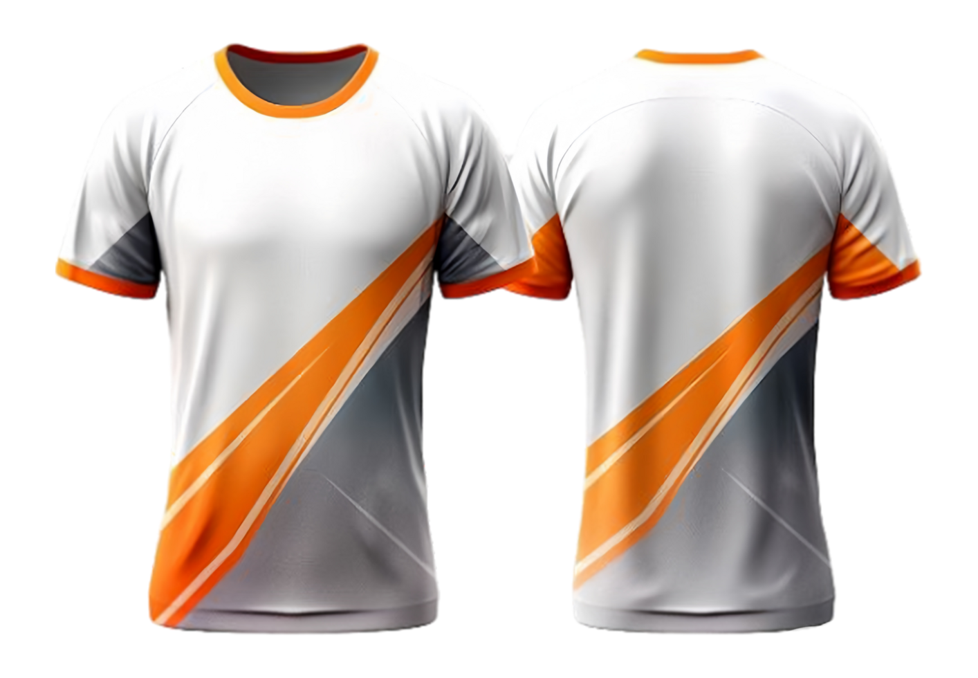 White, orange, grey jersey with front and back view png