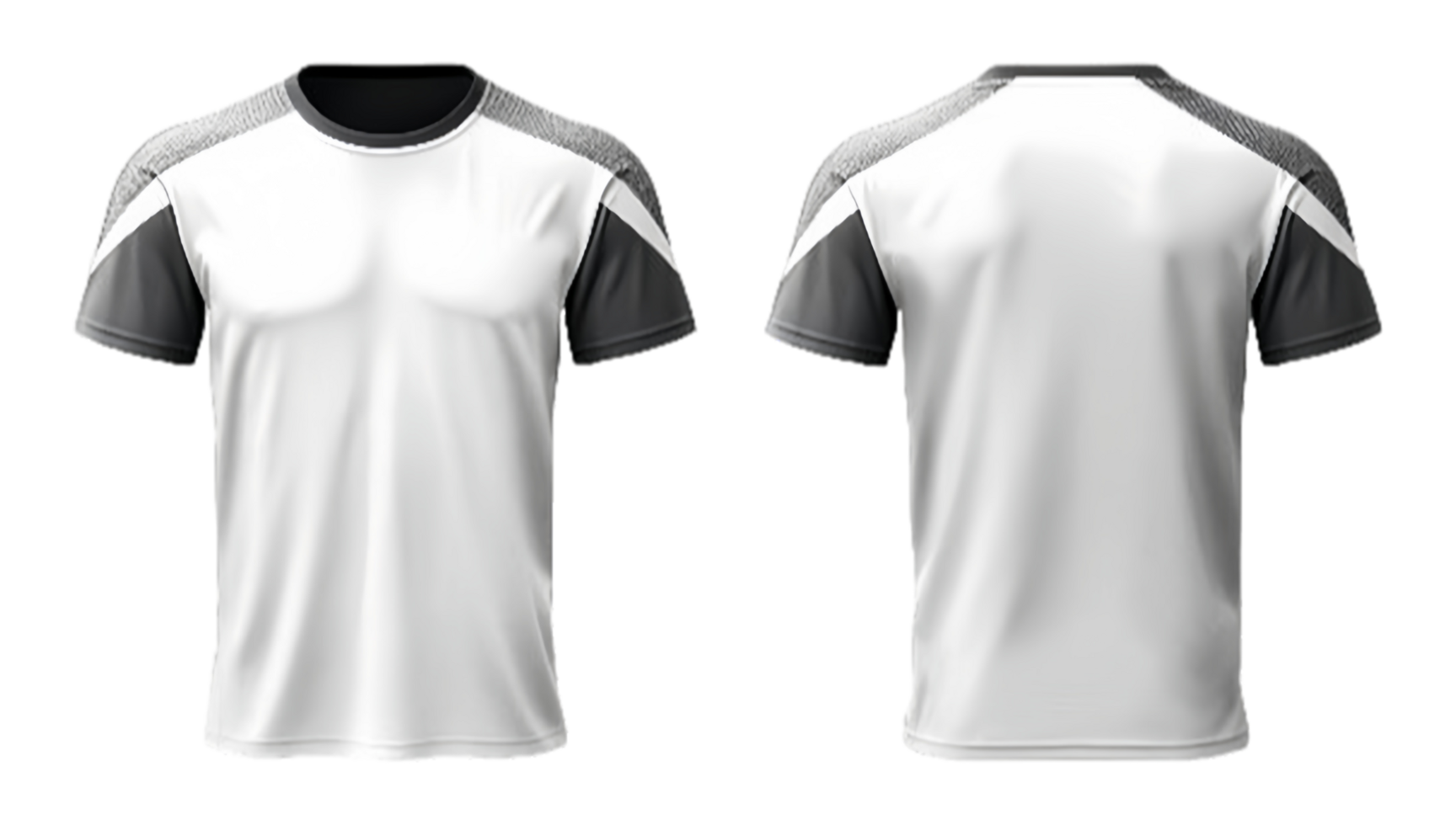 Black And White Sports T-shirt with front and back view png