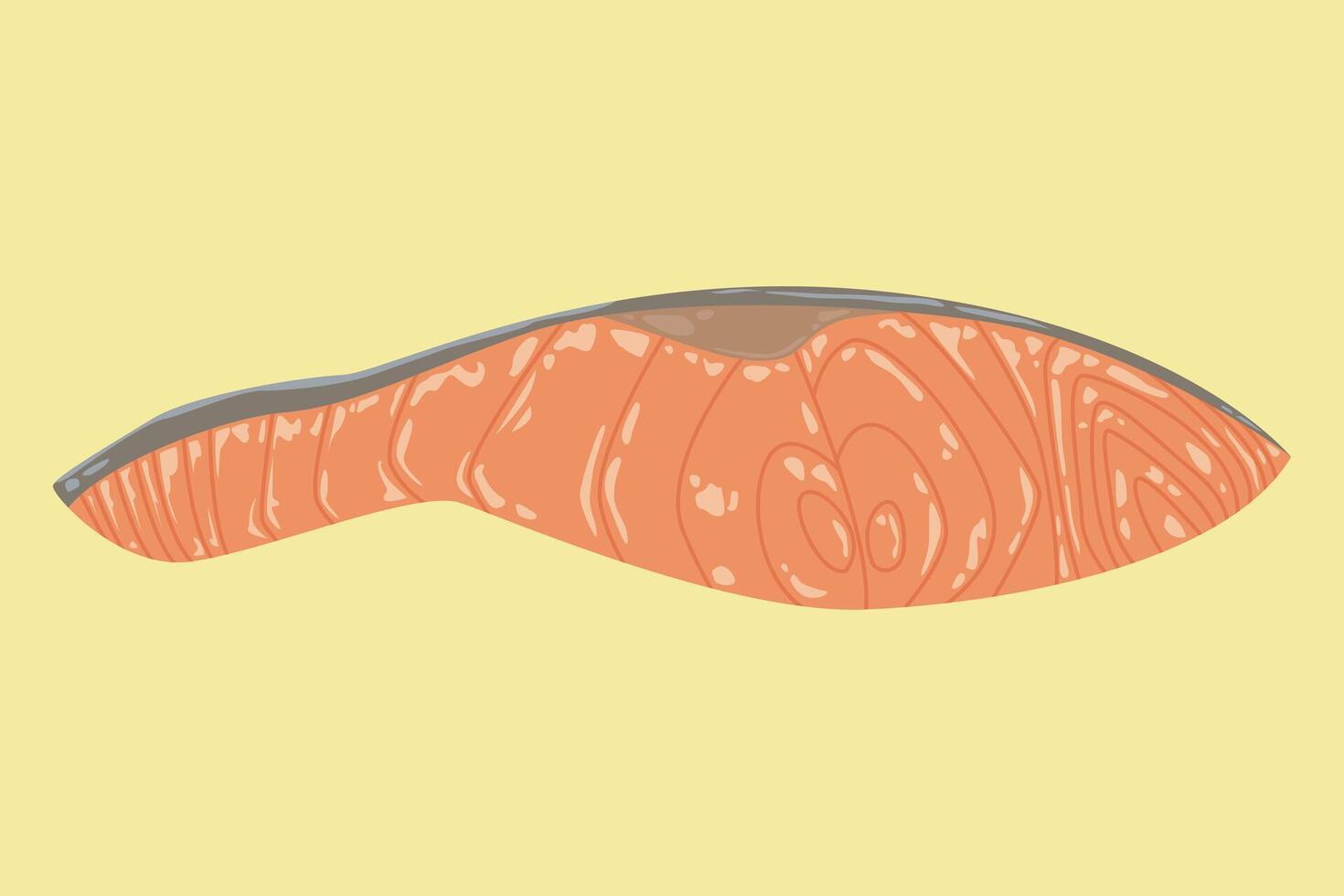 cut red fish salmon for sushi food menu. vector