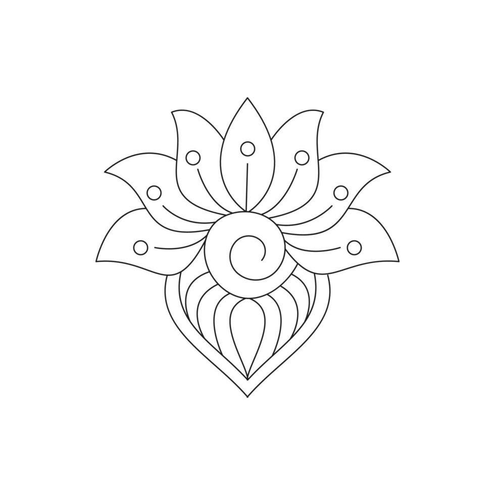 Abstract geometric mandala round ornament vector