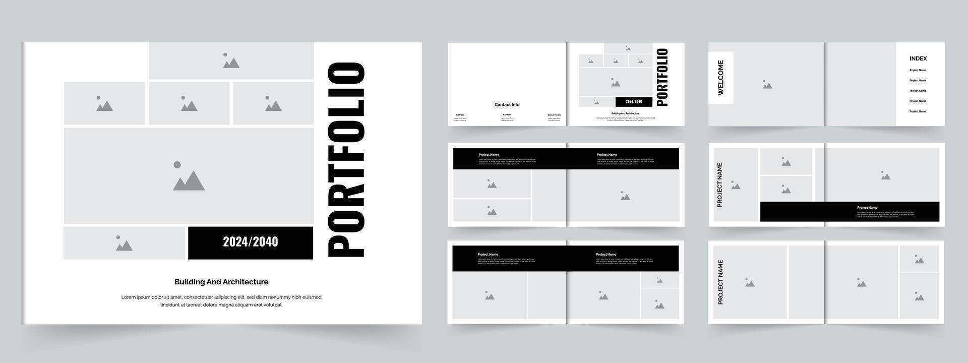 Architecture portfolio brochure design or interior portfolio landscape vector