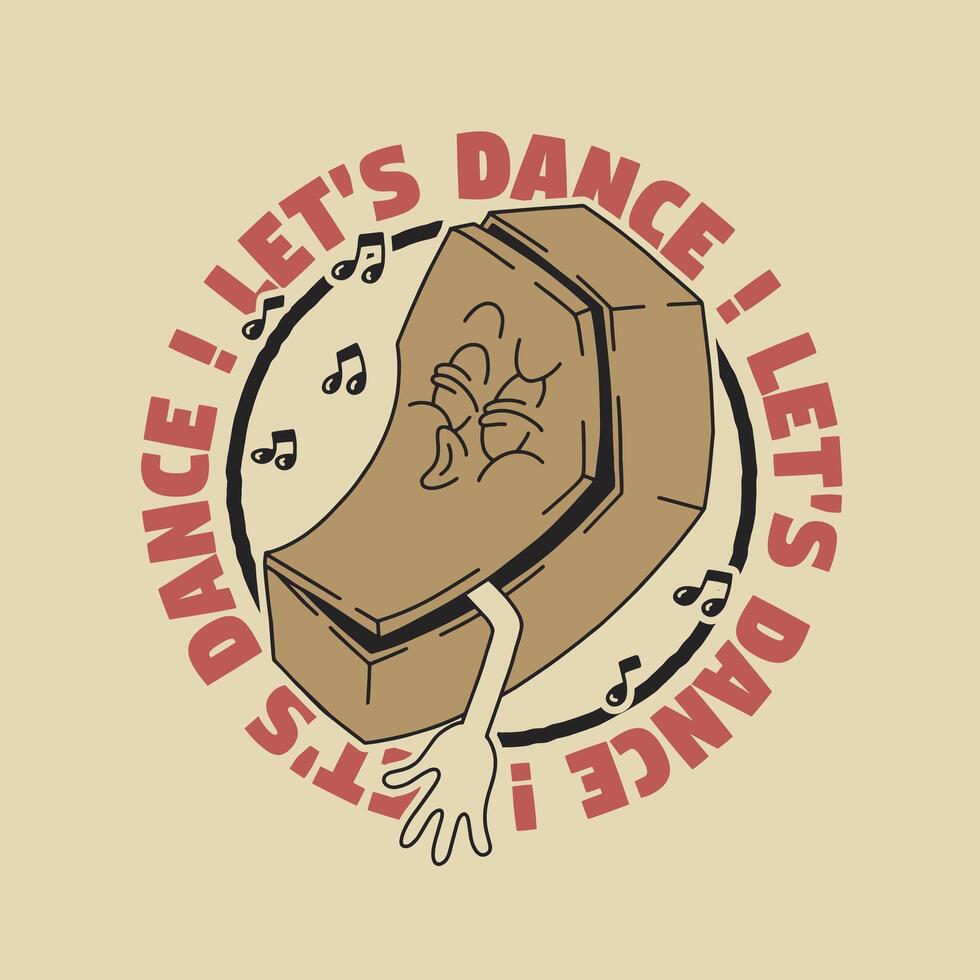 whistle coffin retro cartoon emblem vector