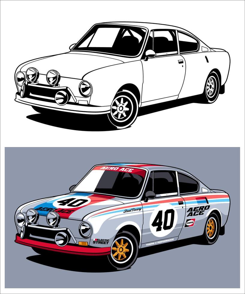 Aero Ace Racing Car Illustration vector