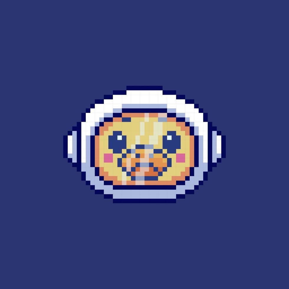 Pixel art Astronaut Duck Face game asset design vector