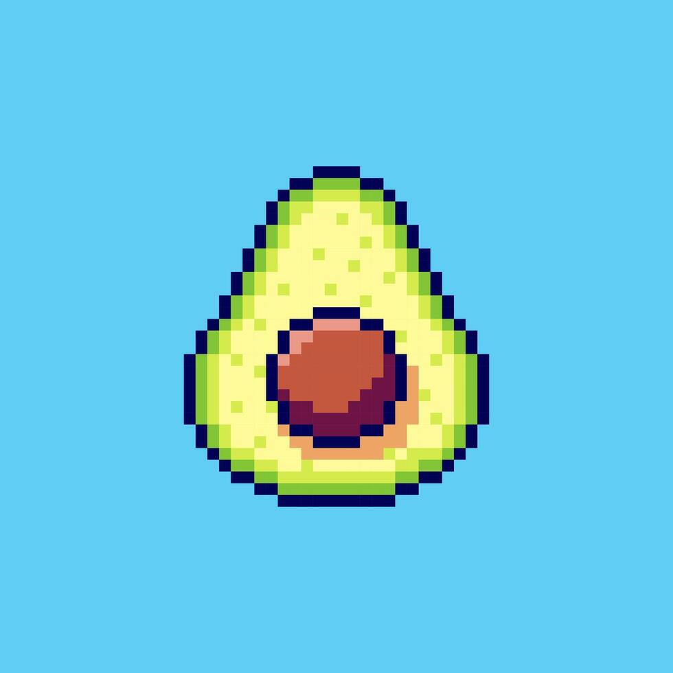 Pixel art Avocado game asset design vector