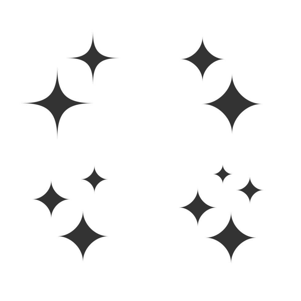Twinkling star icon set isolated illustration. vector