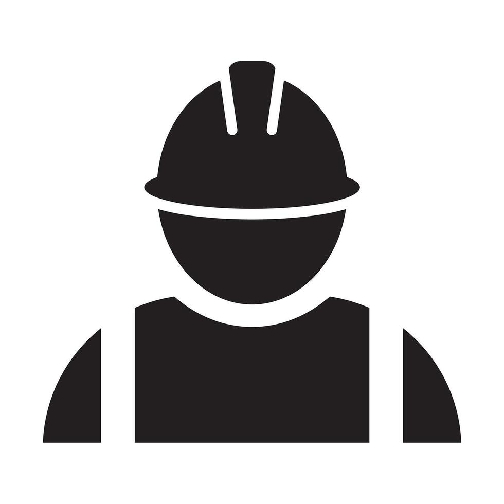 Construction worker icon Person profile avatar with helmet and jacket for graphic design, logo, web site, social media, mobile app illustration vector
