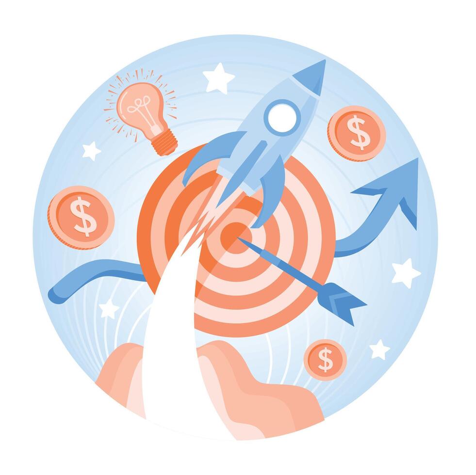 Startup business concept, growth, success, and innovation. vector